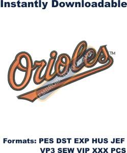 Baltimore Orioles Baseball logo embroidery design